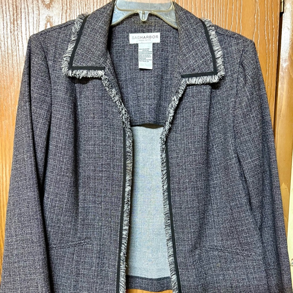 Sag Harbor Women's Gray Suit Jacket Classy Sz 12P
